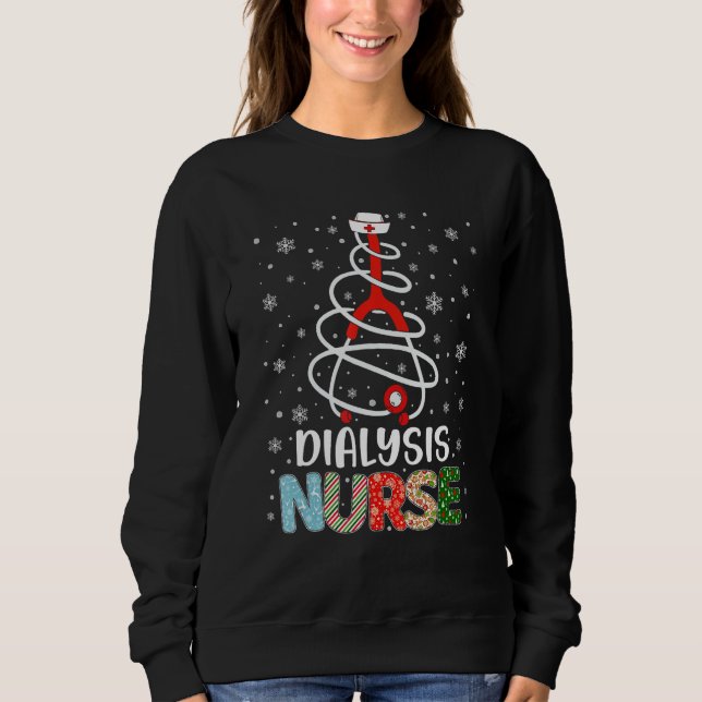 Sweatshirt Nurs de Noël Joyeux sapin de Noël de l'infirmière  (Devant)