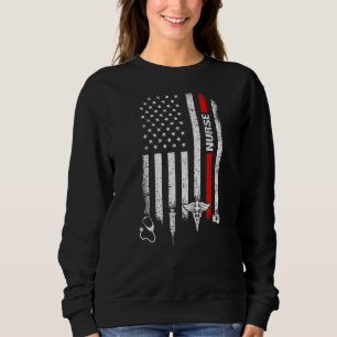 Sweatshirt Nurs stéthoscopiques de l'infirmière du drapeau am