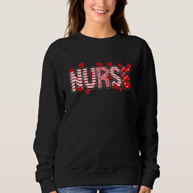 Sweatshirt Nurse Floral Valentines Day Heart Stethoscope Cute (Devant)