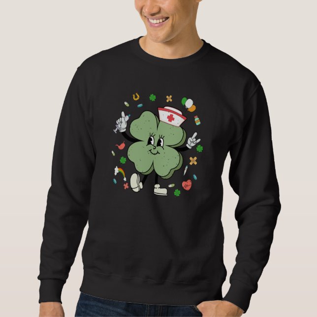 Sweatshirt Nurse Shamrock With Nurse Hat Stethoscope St Patri (Devant)