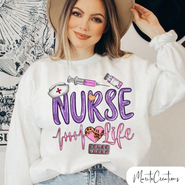 Sweatshirt Nurse with instruments around, Nurse's Day (Créateur téléchargé)