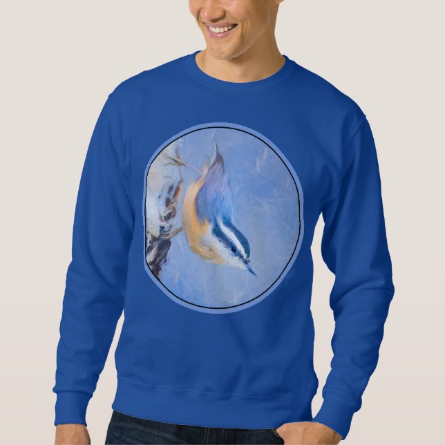 Sweatshirt Nuthatch à poitrine rouge Peinture d'art original  (Devant)
