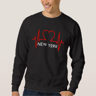 Sweatshirt NY New York Amour battement de coeur États-Unis
