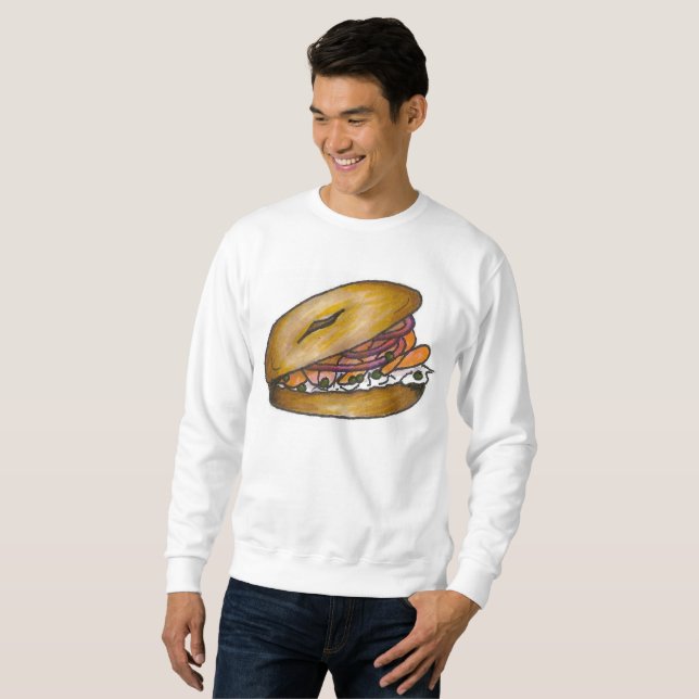 Sweatshirt NYC Bagel Onion Crème Fromage Lox Capteurs Sweatsh (Devant entier)
