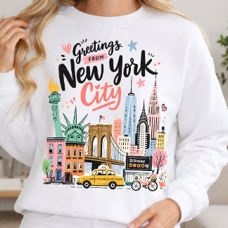 Sweatshirt NYC Vintage Skyline Statue Liberty