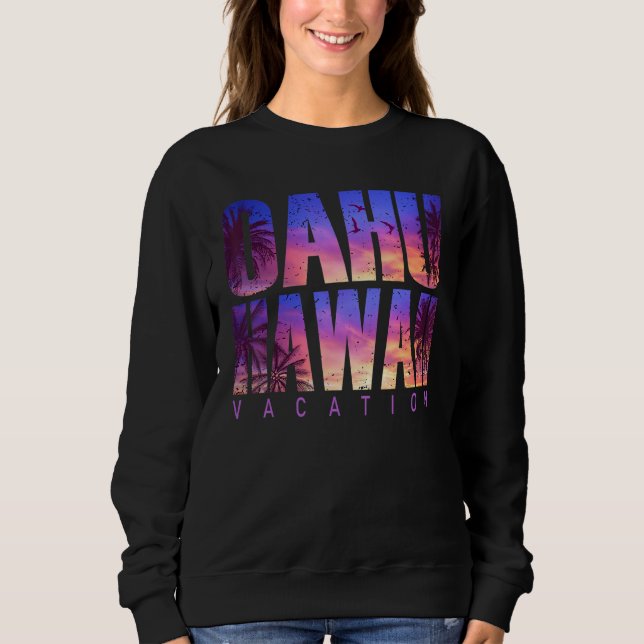 Sweatshirt Oahu Hawaii Beach Summer Vacation Matching Family  (Devant)