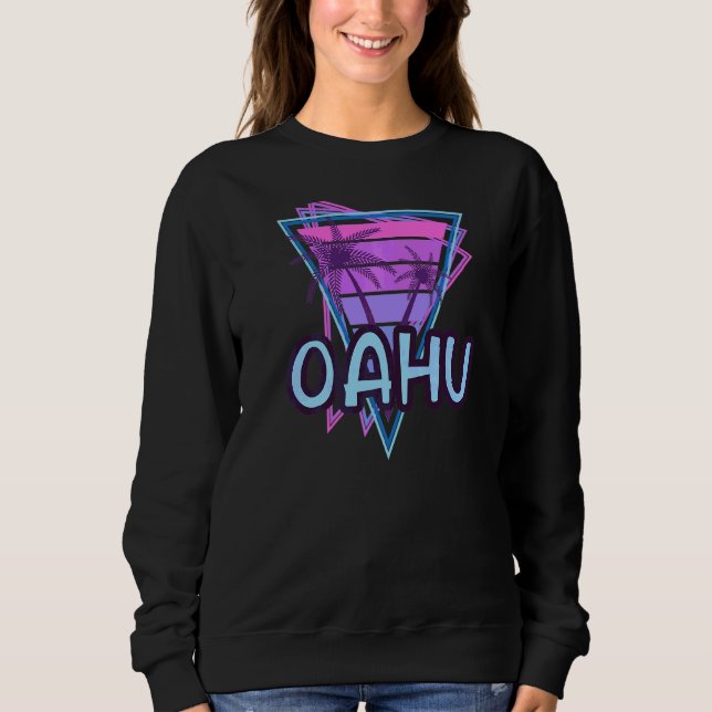 Sweatshirt Oahu Vacances Vaporwave esthétique (Devant)