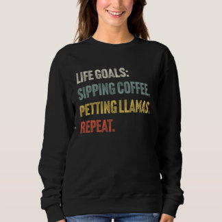 Sweatshirt Objectifs de vie Sirop Café & Caresse Llamas Vin