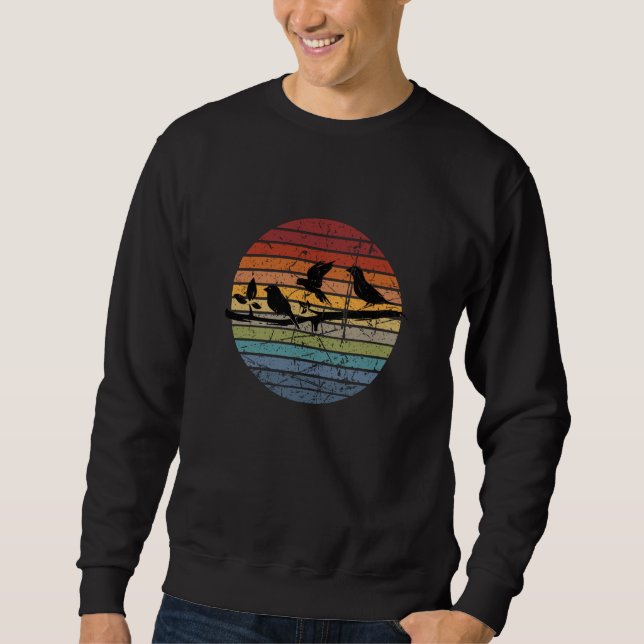 Sweatshirt Observation des oiseaux rétro (Devant)