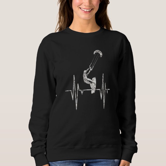 Sweatshirt Obtenir Wineboard Heartbeat Funny Kiteboard (Devant)