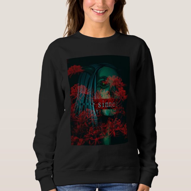 Sweatshirt Occult Grunge Flower Aesthetic Gothic Goth Sinner  (Devant)