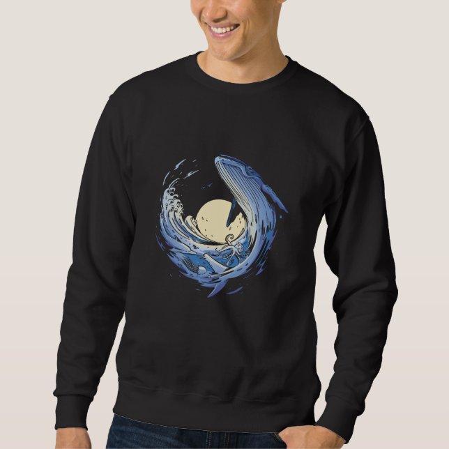 Sweatshirt Ocean Wave Whale Sea Animaux (Devant)