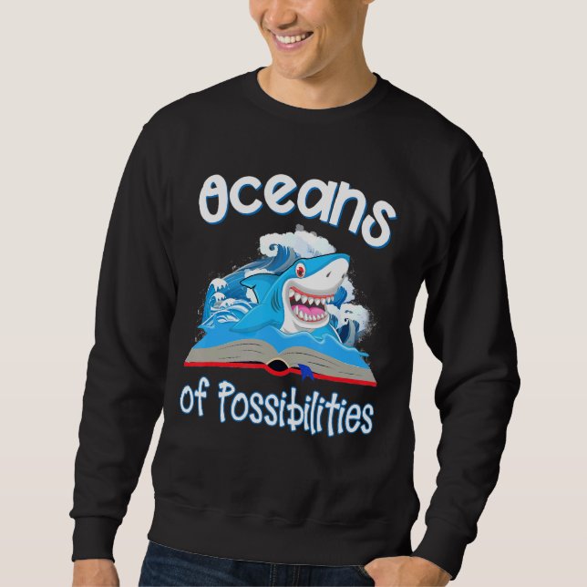 Sweatshirt Océans Des Possibilités Lecture Été 2022 Requins (Devant)