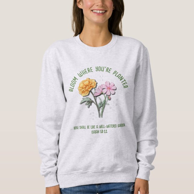 Sweatshirt Octobre Mois de naissance Fleur MARIGOLD COSMOS Pe (Devant)