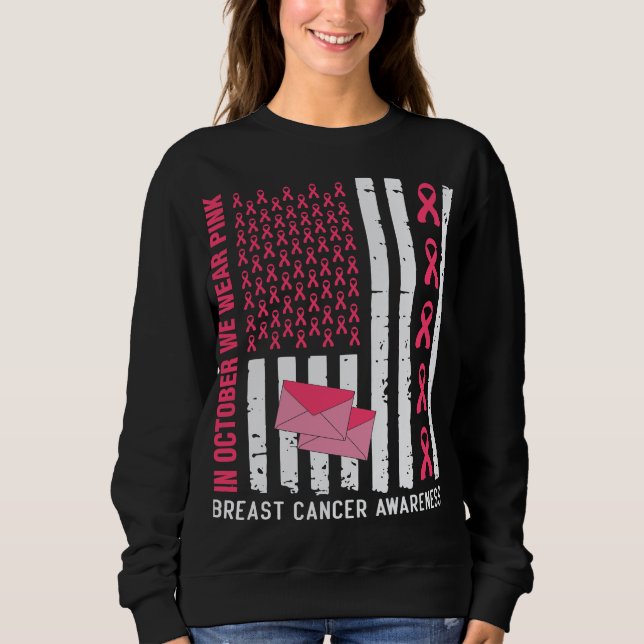 Sweatshirt Octobre Nous Portons Pink Breast Cancer Sensibilis (Devant)