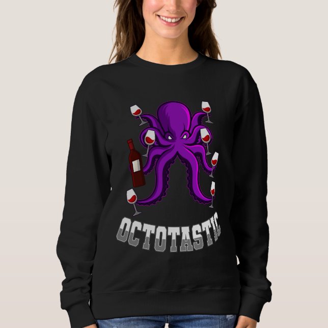 Sweatshirt Octopus à boire du vin (Devant)