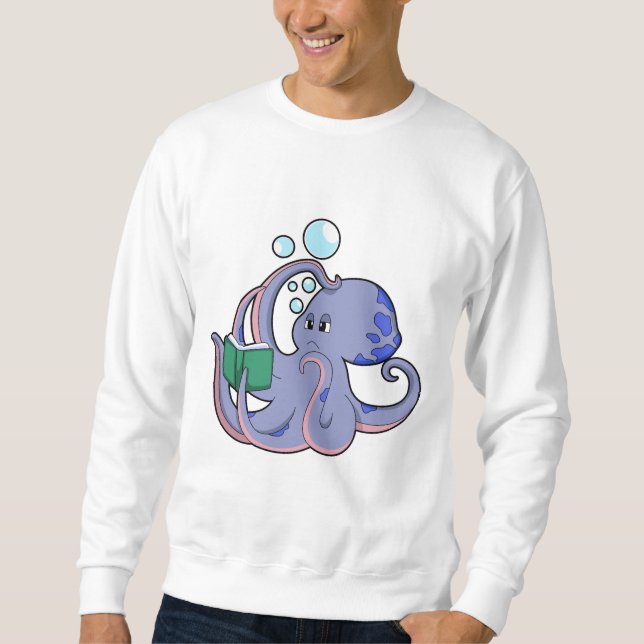 Sweatshirt Octopus à la lecture avec livre (Devant)