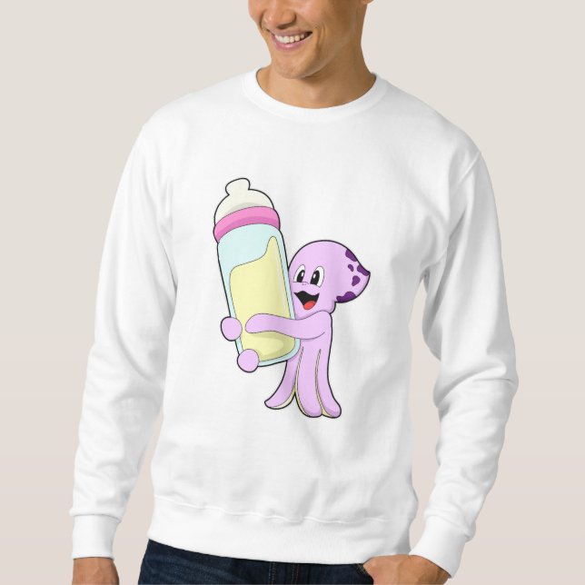 Sweatshirt Octopus avec Bébé Bouteille Lait (Devant)