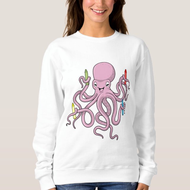 Sweatshirt Octopus avec Crayon (Devant)