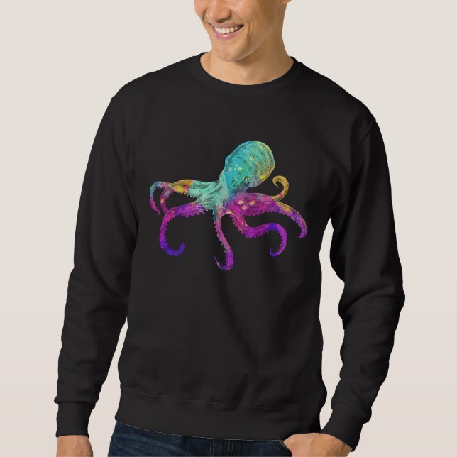 Sweatshirt Octopus Coloré Kraken Sea Animal Art (Devant)