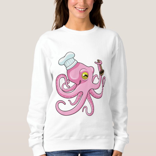 Sweatshirt Octopus comme cuire avec cuillère en bois (Devant)