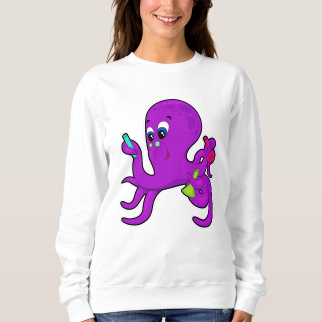 Sweatshirt Octopus comme enseignant avec équipement de labora (Devant)
