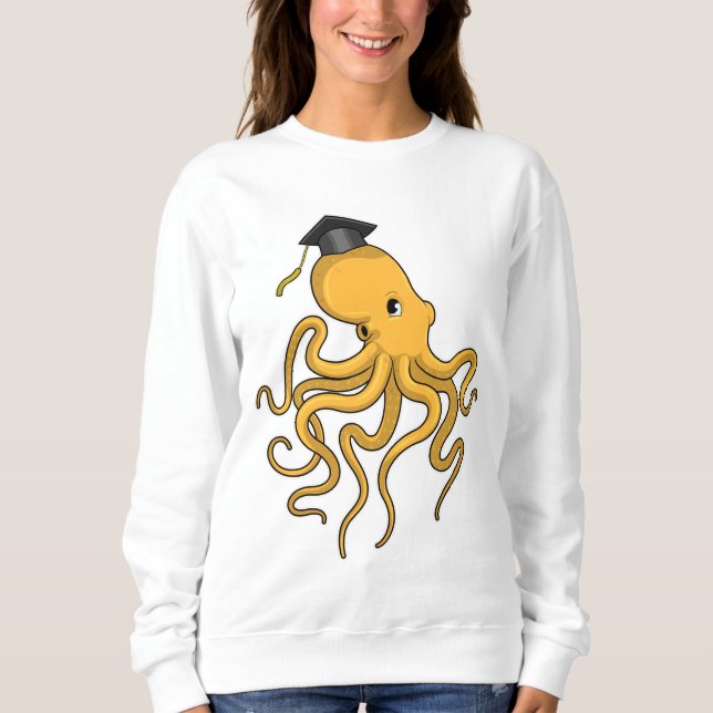 Sweatshirt Octopus comme étudiant avec diplôme (Devant)