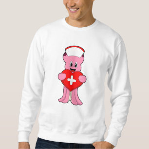 Sweatshirt Octopus comme infirmière avec coeur