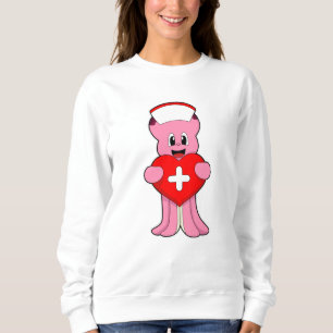 Sweatshirt Octopus comme infirmière avec coeur