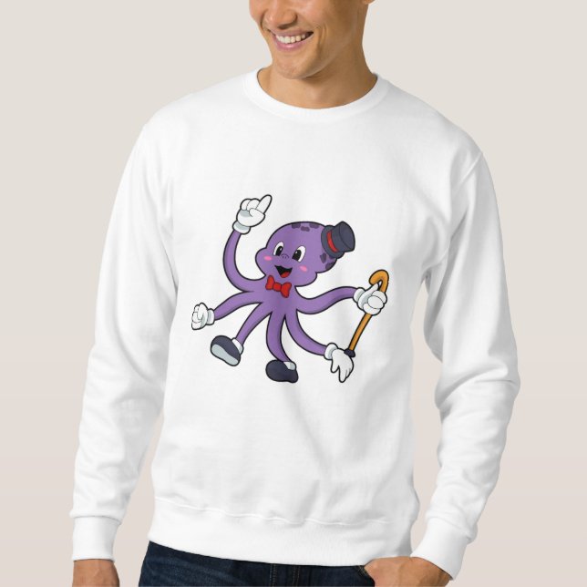 Sweatshirt Octopus comme magicien avec Casquette (Devant)