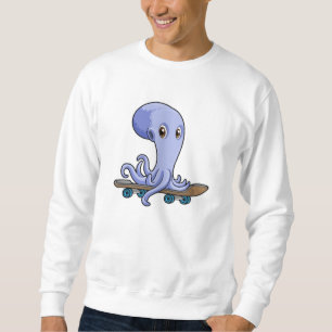 Sweatshirt Octopus comme patineur avec skateboard