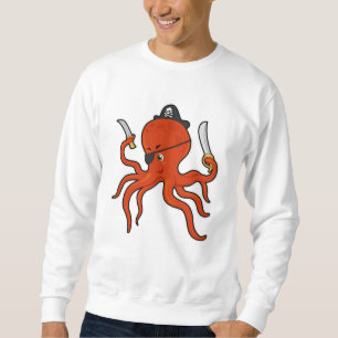 Sweatshirt Octopus comme Pirate avec épée et couteau