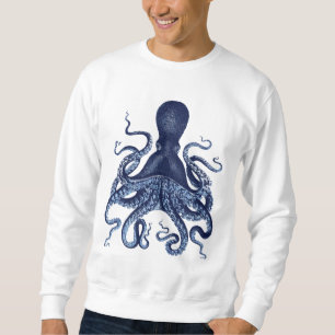 Sweatshirt Octopus, Kraken, vintage, gravure , nautique, ma