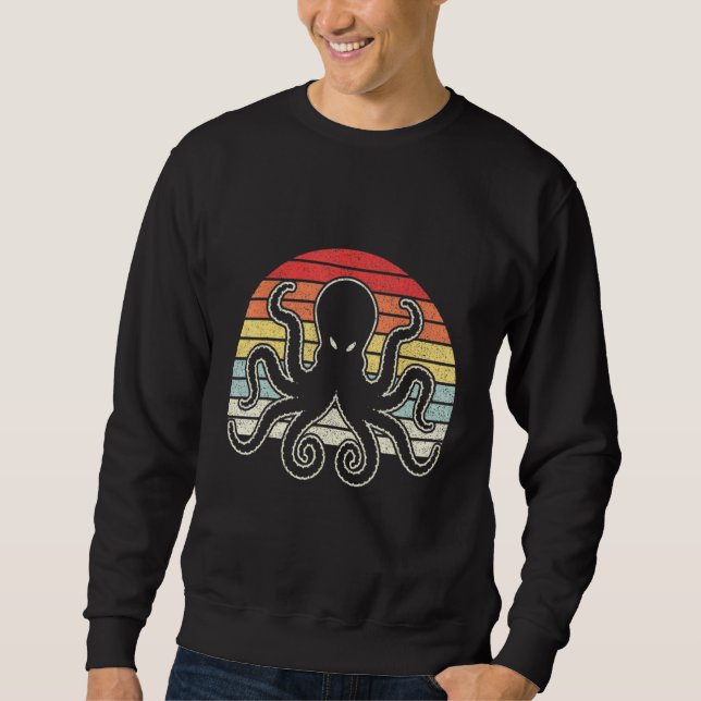 Sweatshirt Octopus rétro vintage Kraken Océan (Devant)