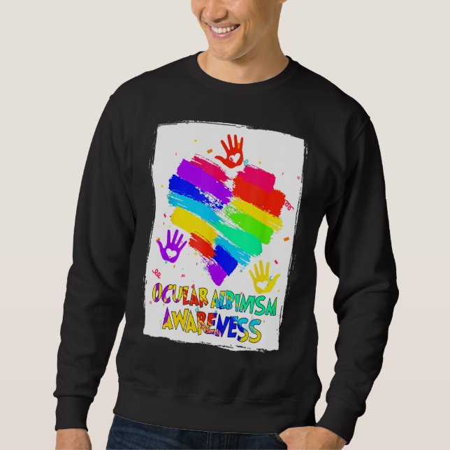 Sweatshirt Oculaire Albinisme Sensibilisation Porter Arc-en-c (Devant)