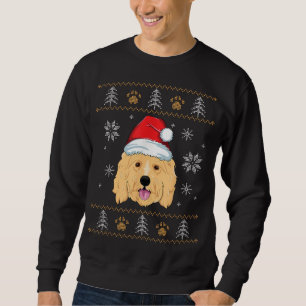 Sweatshirt Odoodle rouge moche Noël Doodle doré chien Noël No
