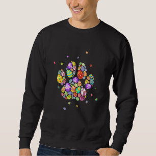 Sweatshirt Oeuf coloré Empreinte de patte mignon Chien Paw Oe