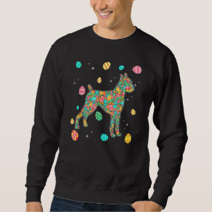 Sweatshirt Oeufs de boxe Drôle Jour de Pâques Chien Papa Chie