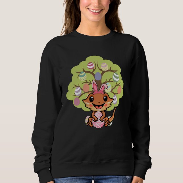 Sweatshirt Œufs de Pâques Arbre Dragon Barbu Lapin Joyeuses P (Devant)