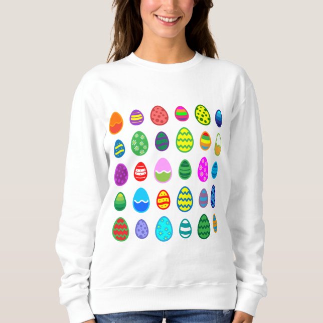 Sweatshirt Œufs de Pâques décorés (Devant)
