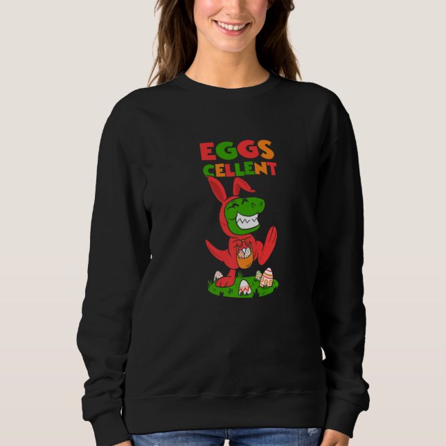 Sweatshirt Oeufs de Pâques Joyeux Oeufs de Pâques Cave mignon (Devant)