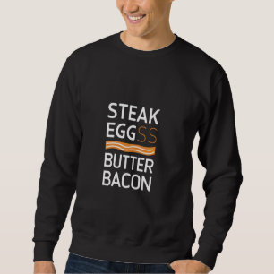 Sweatshirt OEufs de Steak Bacon Keto Diet Chemise Ketogénique