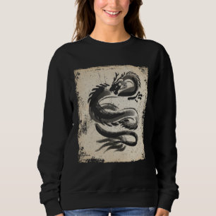 Sweatshirt Œuvre d'art japonaise dragon Rétro Japonais 2