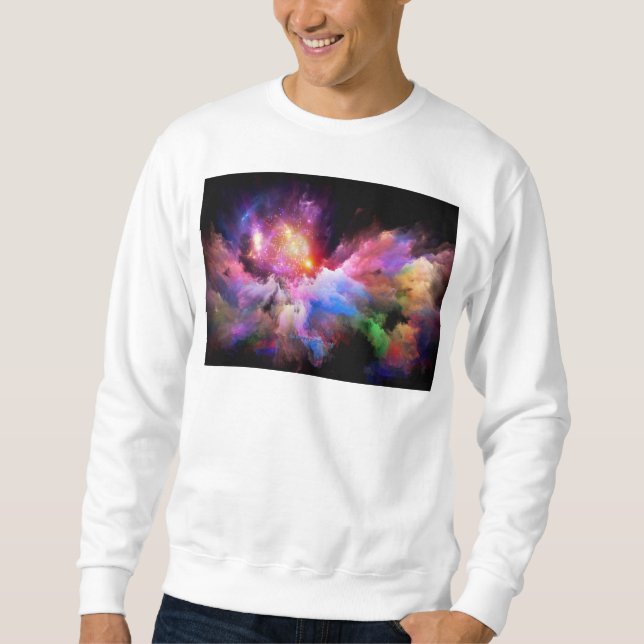 Sweatshirt oeuvre d'art nuageuse abstraite vibrante surréalis (Devant)