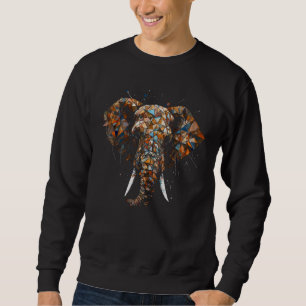 Sweatshirt Œuvre d'art polygonale éléphant colorée Éléphant d