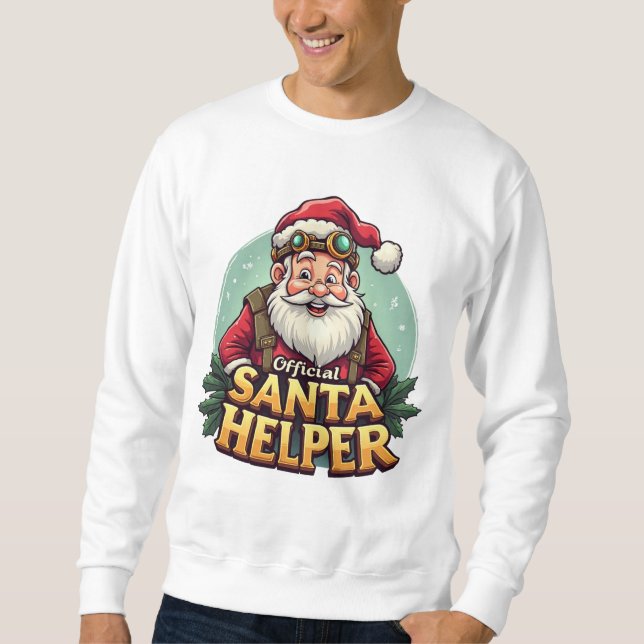Sweatshirt officiel d'aide de Noël drôle de Noël (Devant)