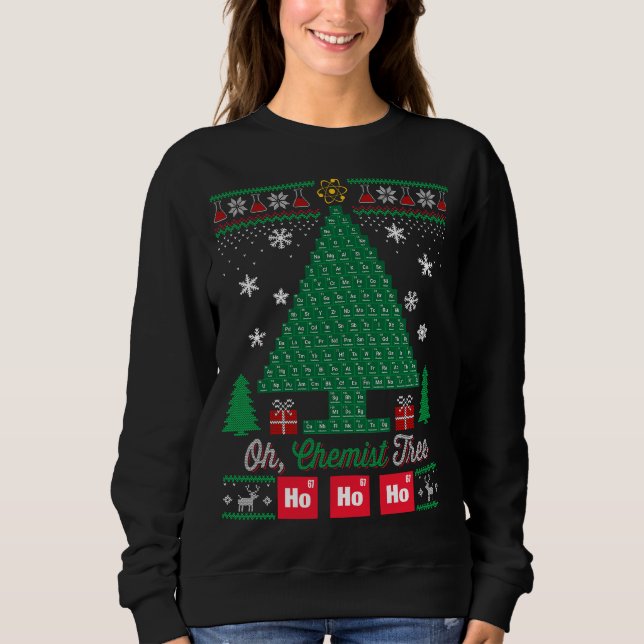 Sweatshirt Oh Chemist Tree Joyeux Noël Chemistère (Devant)