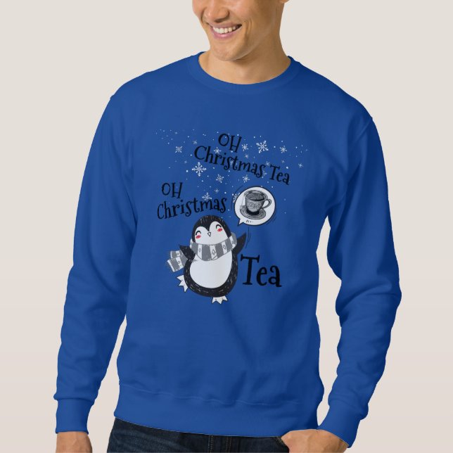 Sweatshirt Oh Christmas Tea Penguin Lover - Boisson de thé (Devant)
