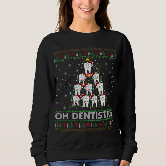 Sweatshirt Oh Dentistree Ugly Xmas Lumières Dentiste Chris (Devant)