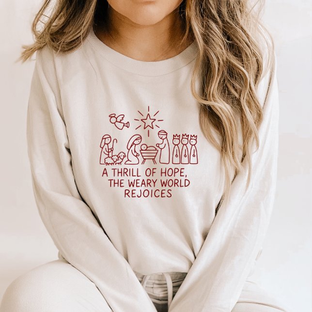 Sweatshirt Oh Holy Night Nativity a Thrill of Hope Christmas (Créateur téléchargé)